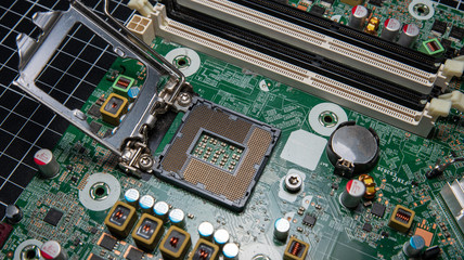 open cpu socket installation on a computer , no CPU
