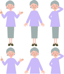青ざめた顔でバツが悪そうなおばあちゃんの全身ベクターイラスト Wall Mural 佑香 林 青ざめた顔でバツが悪そうなおばあちゃんの全身ベクターイラスト Wall Mural 佑香 林
