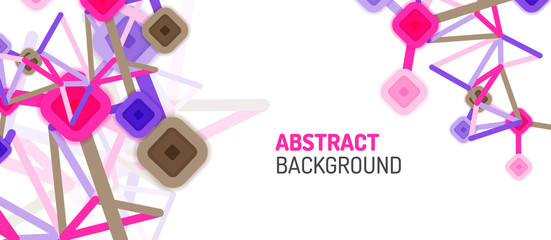 Abstract square dot connections, flat style multicolored geometric background for Wallpaper, Banner, Background, Card, Book Illustration, landing page or poster design