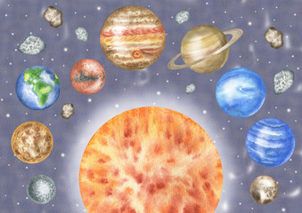 Obraz na płótnie Canvas Planet and sun background