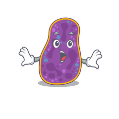 Cartoon design style of shigella sp. bacteria has a surprised gesture