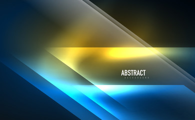 Dynamic neon shiny abstract background. Trendy abstract layout template for business or technology presentation, internet poster or web brochure cover, wallpaper