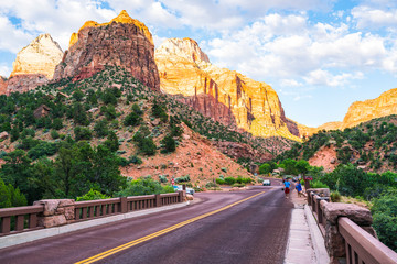 beautiful Zion national park on sunny day,utah,usa.