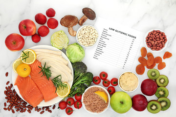 Low glycemic food for diabetics with foods below 55 on the GI index. High in vitamins, minerals, anthocyanins, antioxidants, smart carbs & omega 3 fatty acids. Corresponding list of values included. 