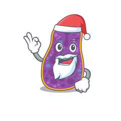 Shigella sp. bacteria Santa cartoon character with cute ok finger