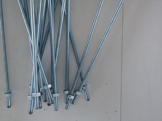 Steel screws to support the system in the building