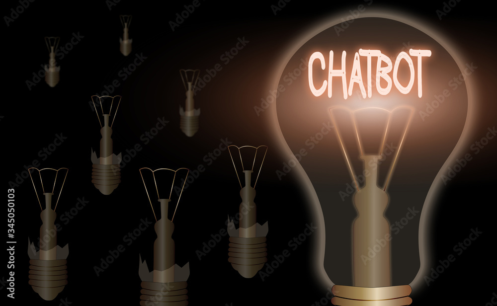Poster text sign showing chatbot. business photo showcasing a kind of computer program that simulates conve