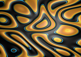 A 3D rendering image of abstract illusion flow fluid ink art background