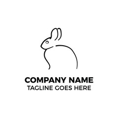 Fototapeta premium simple design logo animal rabbit