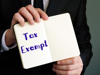 Tax Exempt  sign on the page.