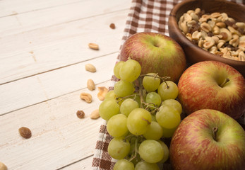 fruits on a wooden background