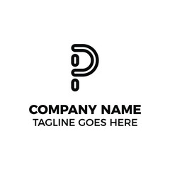 simple design logo letter p