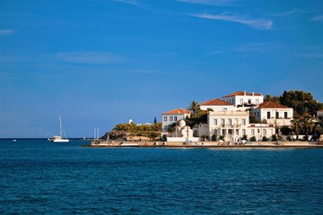 Landscape of Spetses island, Greece.
