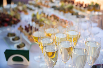 Wedding snacks. Big festive table