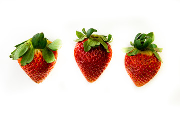 strawberries on white background