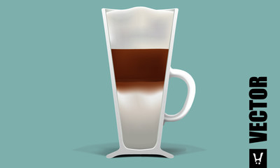 caffee latte cup vector 