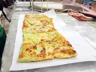 Making of roti snack, street food in Thailand.