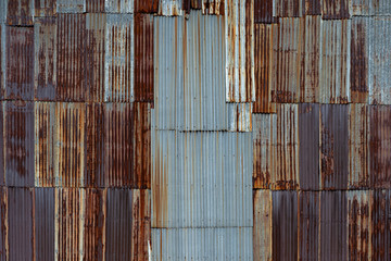 The pattern of the old galvanized sheet and rust