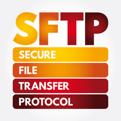 SFTP - Secure File Transfer Protocol acronym, technology concept background