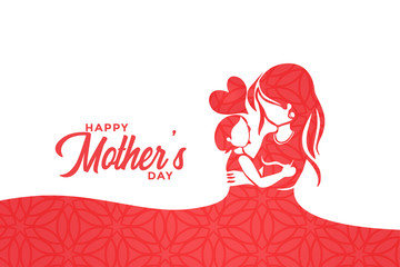 happy mothers day mom and child love greeting design