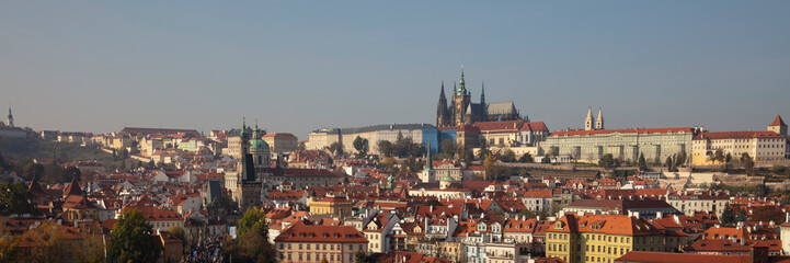 Naklejka na ściany i meble Prager Burg und St.-Veits-Dom, Kleinseite, Prag, Tschechien, Europa