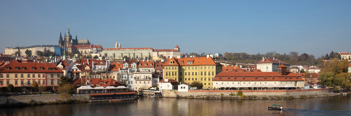Fototapeta premium Prager Burg und St.-Veits-Dom, Kleinseite, Prag, Tschechien, Europa