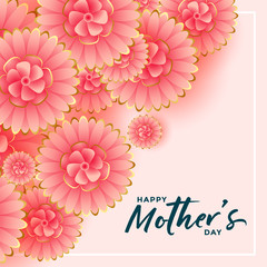 happy mothers day flower decoration wishes card design