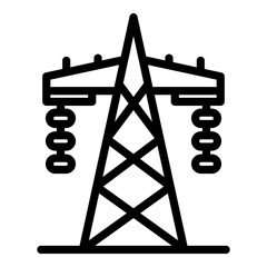 Transmission tower icon. Outline transmission tower vector icon for web design isolated on white background