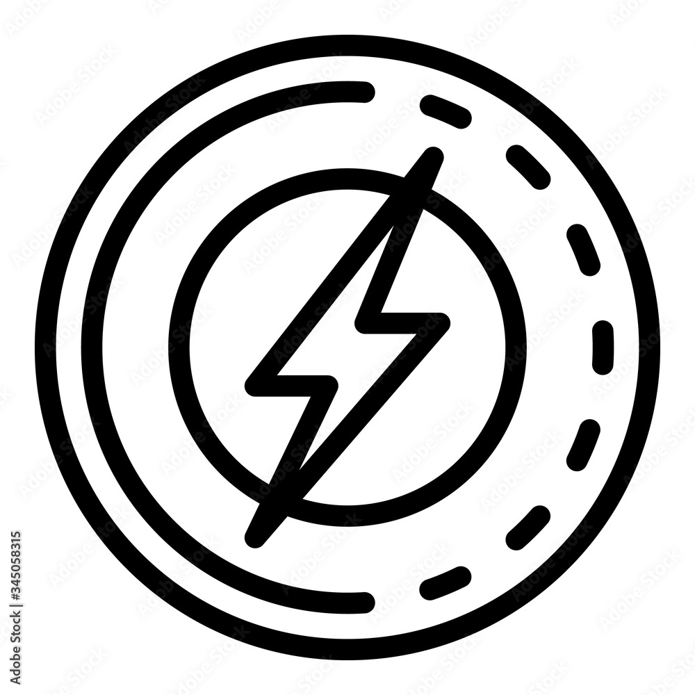Poster lightning in a circle icon. outline lightning in a circle vector icon for web design isolated on whi
