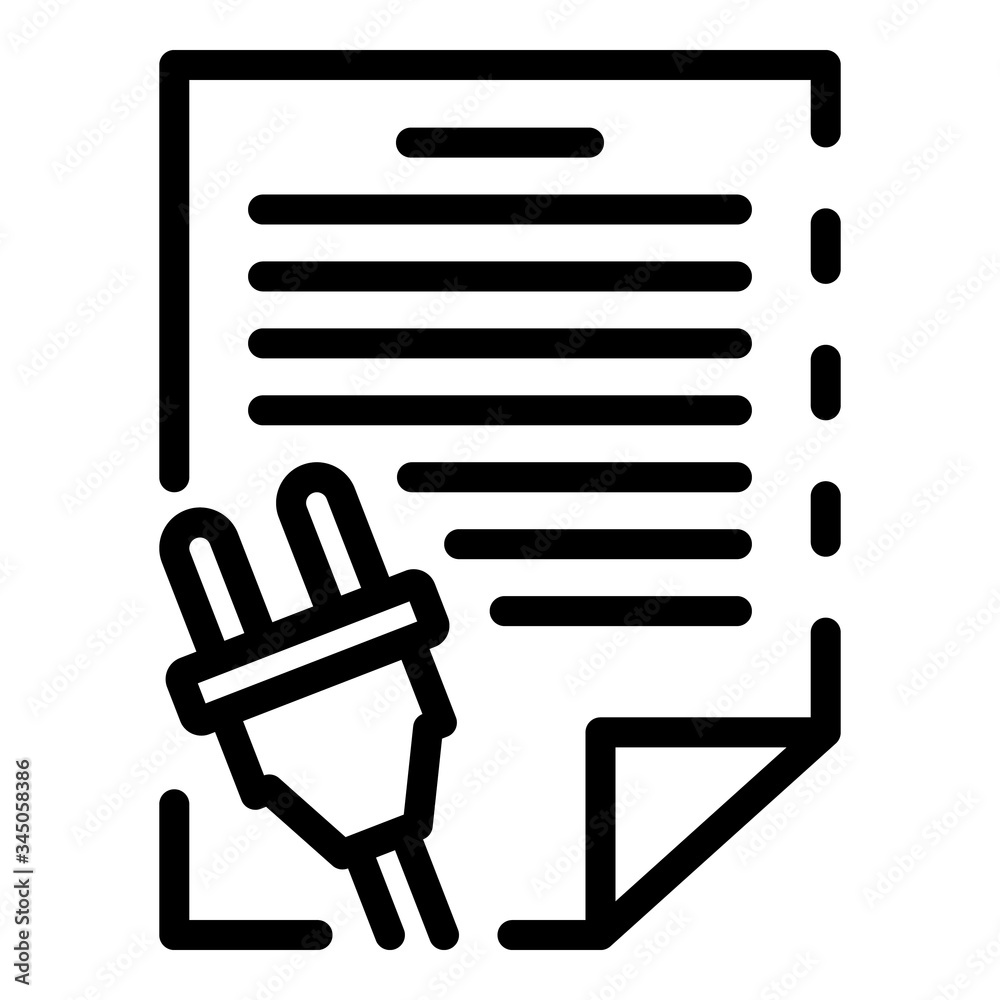 Poster plug and direction icon. outline plug and direction vector icon for web design isolated on white bac