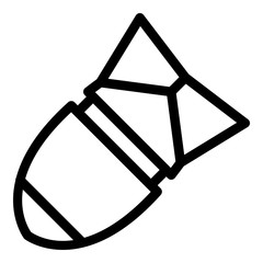 Falling war rocket icon. Outline falling war rocket vector icon for web design isolated on white background