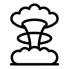 Nuclear mushroom cloud icon. Outline nuclear mushroom cloud vector icon for web design isolated on white background