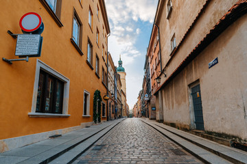 Fototapeta na wymiar Street Piwna in Warsaw's Old Town