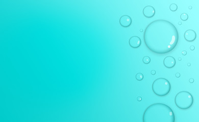 Water drop on light blue background