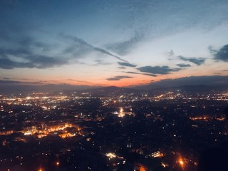 Athens, Greece at dusk.