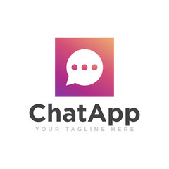 Chat Logo Design Vector Illustration