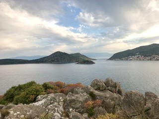 Fototapeta na wymiar islands in the sea. Tolo, Greece.