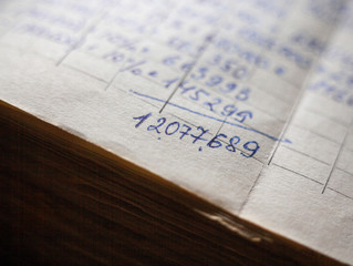 Old paper documents in the archive