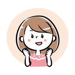 喜ぶ　笑顔　女性