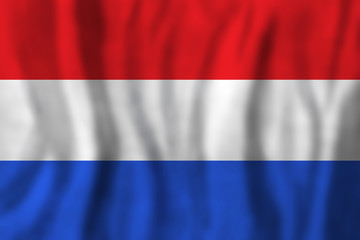 Netherlands flag, silky shiny textured background