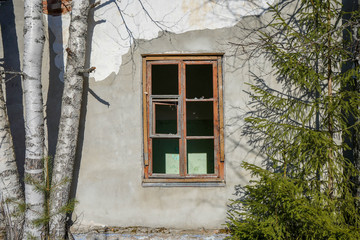 windows in old ruined buildings