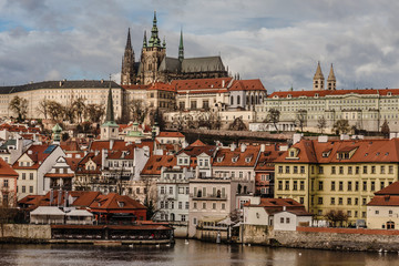 Fototapeta na wymiar Gothic Prague Castle View from Riverside