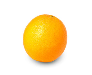 Orange fruit healthy food, orange  isolate on white,The shell is yellow-orange,The peel is yellow-orange, sweet and sour fruit.