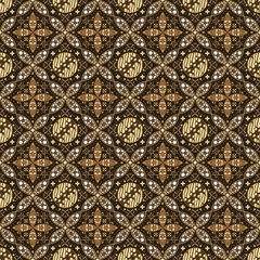 Beautiful flower design on Central Java batik with simple dark brown color design