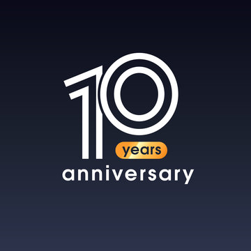 10 years anniversary vector icon, logo. Design element with graphic sign