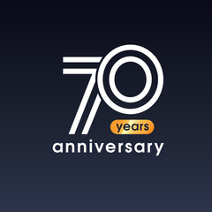 70 years anniversary vector icon, logo. Design element with graphic sign