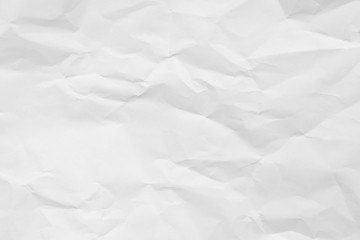 White crumpled paper texture background..