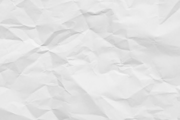 White crumpled paper texture background..