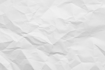 White crumpled paper texture background..