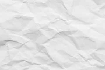 White crumpled paper texture background..